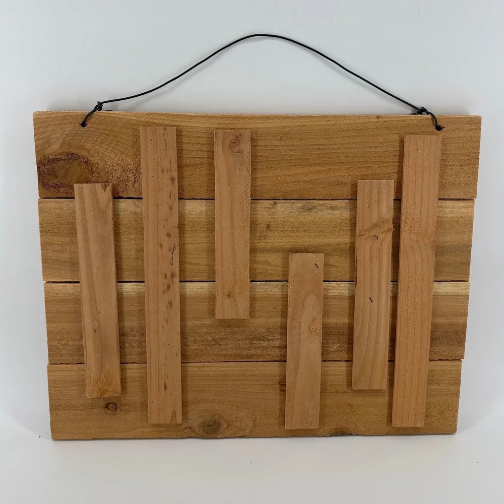 Rustic Wood Pallet LOVE Wall Art Red Black White Striped Heart 18x14 Home Decor